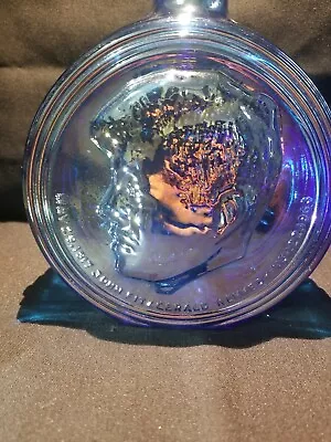 Vitage Walton John Fitzgerald Kennedy Blue Carnival Glass Decanter • $12.99