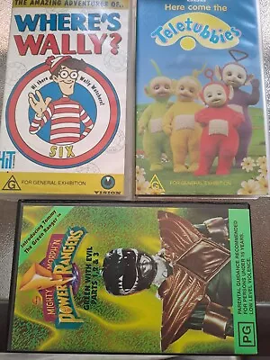 Vintage Vhs Tapes Power Rangers Teletubbies Where's Wally Lot • $25