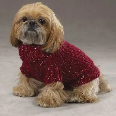 Chunky Metallic Knit Dog Sweater By Zack & Zoey 2 Colors 5 Sizes • $20.49