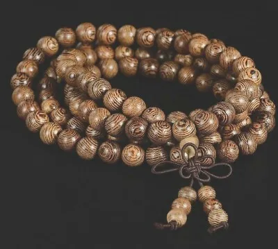 8mm*108 Mala Prayer Beads Natural Wood Buddhist Bracelet Necklace (US Sold) • $9