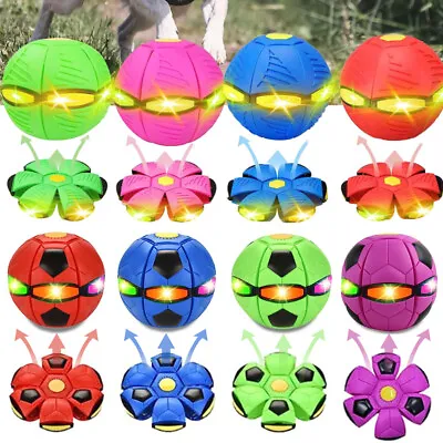 Pet Dog Toys Flying Saucer Ball Magic Deformation UFO Toy Sports Dog With Lights • $12.98