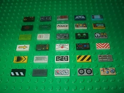 Lego 1x2 Tile Printed Painted Decorated (3069) - Pick Your Style And Color • $1.99