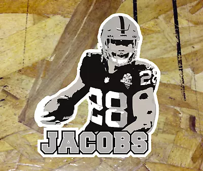 Josh Jacobs #28 Las Vegas Raiders Oakland Fan Sticker Decal Bumper Car Window • $3.99