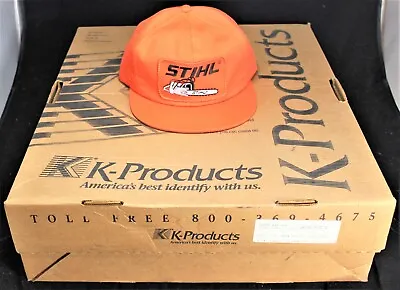 K-Products Stihl Chainsaw All-Orange Snapback Trucker Hat - Patch - Vintage- NOS • $138.42