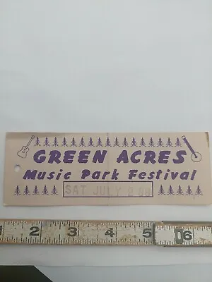 1980s Green Acres Music Park Festival Martinsville Indiana Ticket Stub • $11