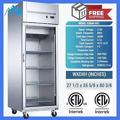 Reach-in Refrigerator Commercial 28  3 Door Glass Door Upright Refrigerator NEW • $2476