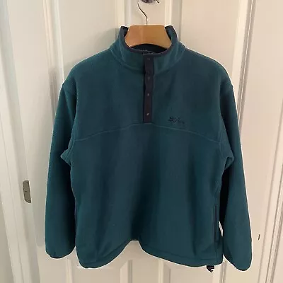 Vintage LL Bean Snap T Fleece Pullover Jacket Adult Unisex Men Large L Green • $49.95