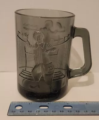 VTG 1970 McDonalds Ronald McDonald Sports Football Smoky Gray Glass Mug - Qty 1 • $4.99