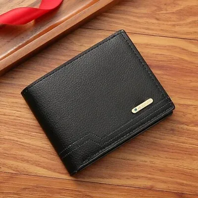 Designer Mens Leather Wallet RFID SAFE Contactless Card Blocking ID Protection • £4.45