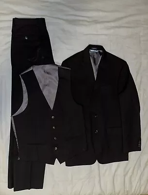 MADE By Cam Newton Men’s Black Three Piece Suit (41R Jacket 33x31.5 Pants) • $25