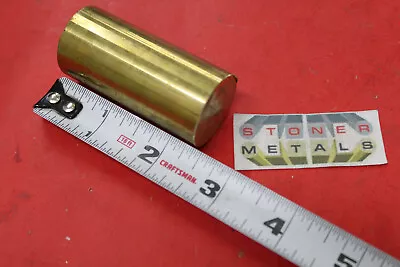 1-1/8  C360 BRASS SOLID ROUND ROD 2-3/8  Long New Lathe Bar Stock 1.125  OD H02 • $18.19