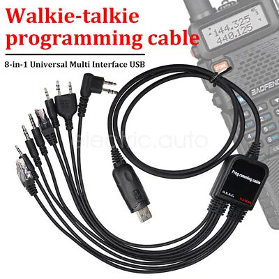 8 In 1 USB Programming Cable+Software CD For Motorola Baofeng Kenwood HYT Radio • $11.59