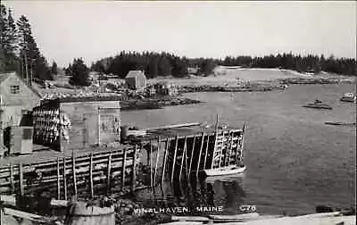 Vinalhaven ME Maine Lobster Wharf C1950 Real Photo Postcard • $7.91