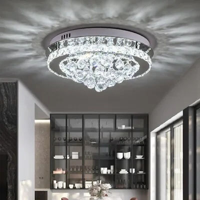 Modern LED Crystal Ceiling Lights Pendant Chandelier Lamp For Living Dining Room • £55.95