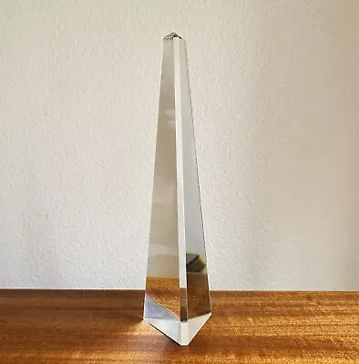 Vintage Murano Glass Obelisk Sculpture Glam Decor 14” 1970s Italy Modernist • $100