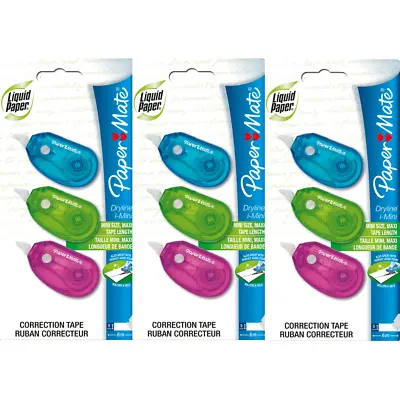 NEW 9x Liquid Paper Dryline I-Mini Correction Tape 5mmx6m Pack BULK • $19.54