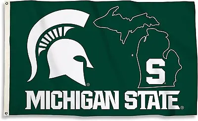 Michigan State University Spartans Premium 3x5 Feet Flag Banner State... • $20.79