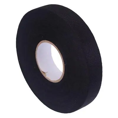 Black 19mm X 25m Fleece Tape PET Adhesive Cloth Fabric Wiring • £4.95