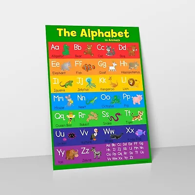 Learn The Alphabet - Animal Childrens Wall Chart Educational Child Poster • £1.79