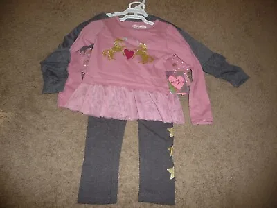 $16.19 • Buy NEW NWT Freestyle Revolution Girls 4T Unicorns 4-Piece Outfit Set Pants/skirt