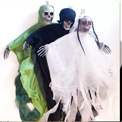 Hanging Halloween Ghost Skull Festival Gauze Imitation Horror Props Decoration • £7.32