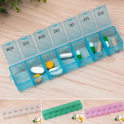 7 Day Large Pill Box Holder Tablet Container Organiser Dispenser Storage Vitamin • £2.49