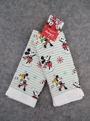 Mickey Minnie Mouse Kitchen Towel Set 16x26 Presents Striped 100% Cotton Disney • $8.21