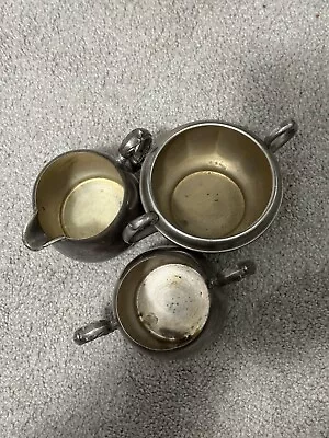 Vintage Silver Manning Quality Bowman Coffee Sugar Creamer Pots • $19.92