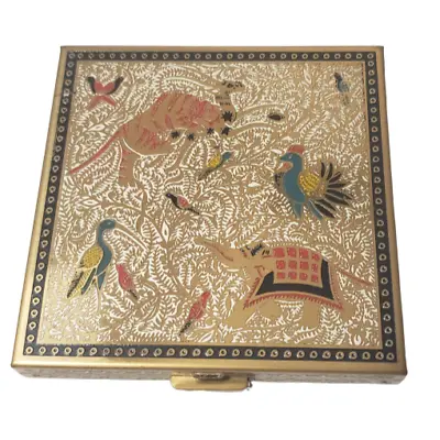 Volupte Etched Square Foundation Compact Birds Animals Vintage Art Deco • $39.99