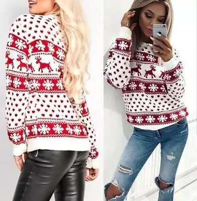 Women Men Xmas Ugly Sweater Couple Matching Jumper Casual Pullover Sweatshirts • $24.55