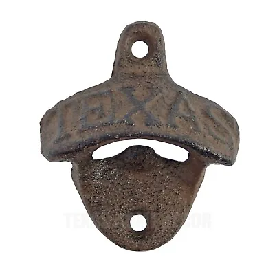 Rustic Texas Beer Soda Bottle Opener Cast Iron Wall Mounted Bar Man Cave Decor • $8.95