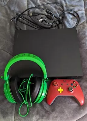 Microsoft Xbox One X 1TB Console - Black - Bundle W/ Razer Headset & Controller  • $190