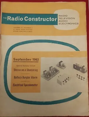 RADIO CONSTRUCTOR MAGAZINE September 1963 Vol 17 No 2 • £3