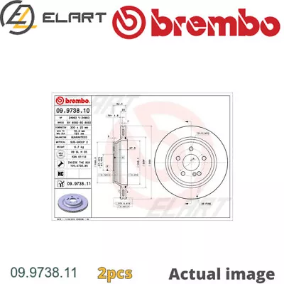 2x Brake Disc For Mercedes-benz Cl/-class M113.941/948 4.3l M113.960/966 5.0l • £137.21