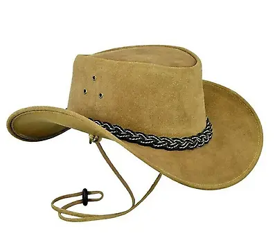 Cowboy Hat SteamPunk Brown Leather Hats W/Buffalo Motorcycle Rider Biker • $96.50