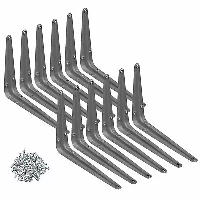 12 Pcs 8  X 10  Inch Utility Metal Wall Shelf Corner Bracket Support Gray LOT • $18.79