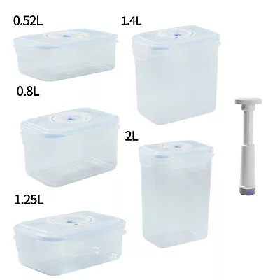 PP Container With Airtight Lids Or Handheld Vacuum Pump To Keep Food Fresh Box • $10.99