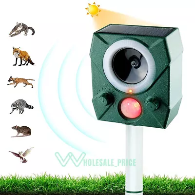 Solar Energy Ultrasound Animal Repellent Waterproof Repellent Cat Repeller 360° • $26.19
