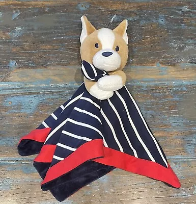 Gymboree Corgi Puppy Dog Baby Lovey Security Blanket Velour Navy Blue Red Soft • $38.99