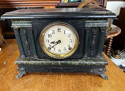 Antique The Sessions Clock Company Lion Head Claw Foot Clock _ Recently Serviced • $100