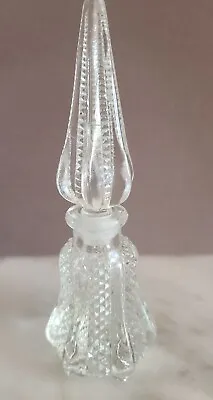 Vintage Glass Perfume Bottle With Stopper - 7.25  Tall • $12.99