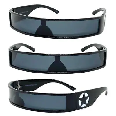 SPACE ROBOT RAVER COSTUME CYCLOPS FUTURISTIC Party SUN GLASSES Thin Black Frame • $14.99