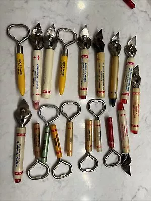 Vintage Advertising Can Piercer Bottle Opener Illinois Lot Of 18 Taverns • £57.91