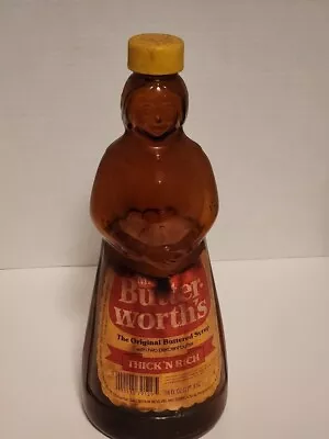 Brown Amber Glass Mrs. Butterworth's Syrup Bottle Grade A Butter W/ Cap Barcode • $15