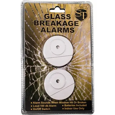 Glass Window Breakage Burglar Alarm 100dB 2 Pack • $16.95