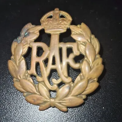 VINTAGE Royal Air Force Cap Brass Badge RAF Badge 2 LUGS  • £6.49