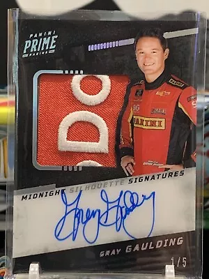 Gray Gaulding 2023 Panini Prime Racing 1/5 Midnight Silhouette Patch Auto TZ • $1.25