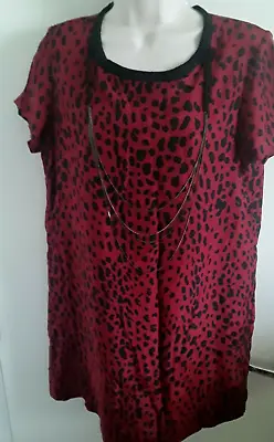 $7.31 • Buy ZARA Woman 100% Silk  Animal Print Dress Sewn In Metal Jewellery (Size L)