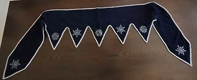 Snowflake Mantle Runner Blue Velvet Silver Embroidery 47  Christmas World Market • $19.99