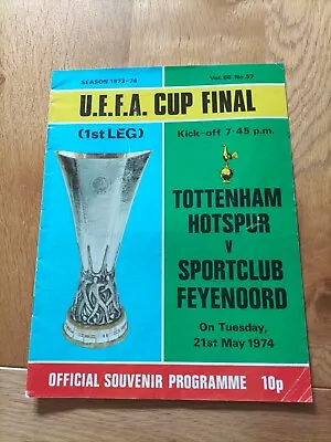£2 • Buy Tottenham V Sporting Feyenoord UEFA Cup Final 1974 Programme
